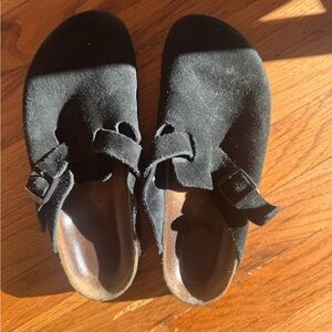 Birkenstock Boston Clogs - Black Suede